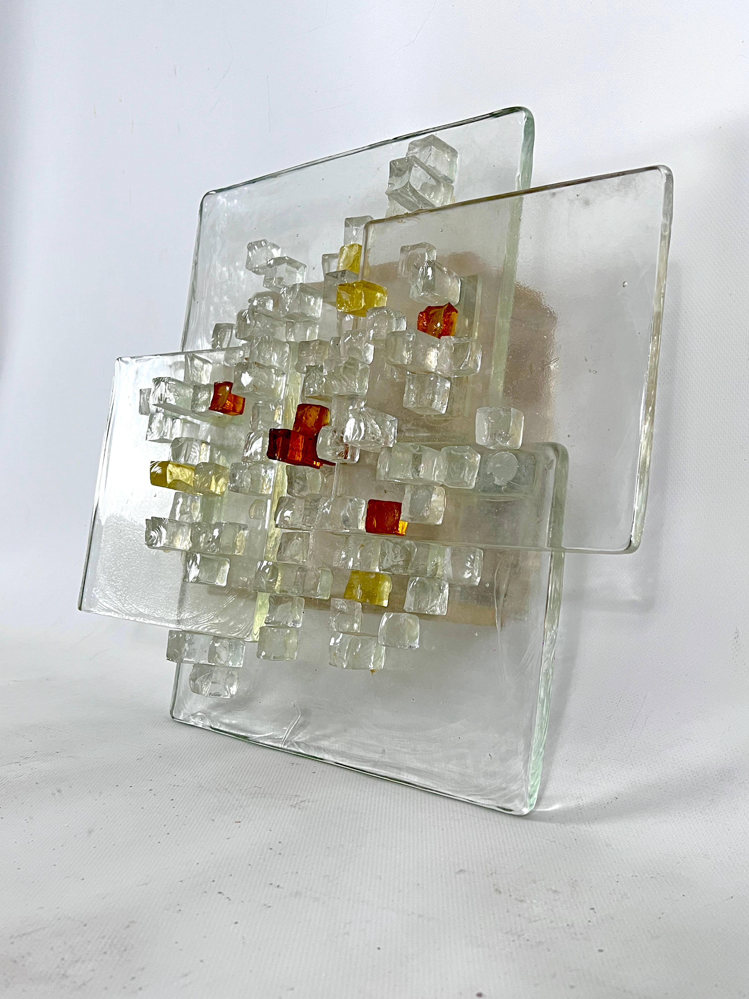 Mid-Century Large Murano Glass wall light by Albano Poli for Poliarte. Italy 197 In Fair Condition For Sale In Catania, CT