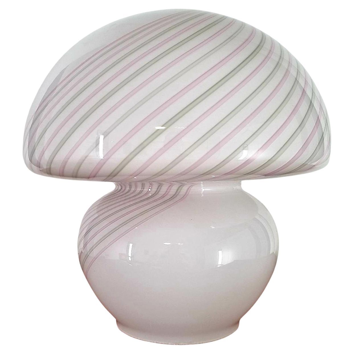 Mid Century Große Murano Pilz Tischlampe von Vistosi, Italien 70er Jahre im Angebot