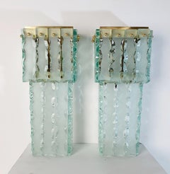 Mid Century Large Murano Wall Sconces Italy