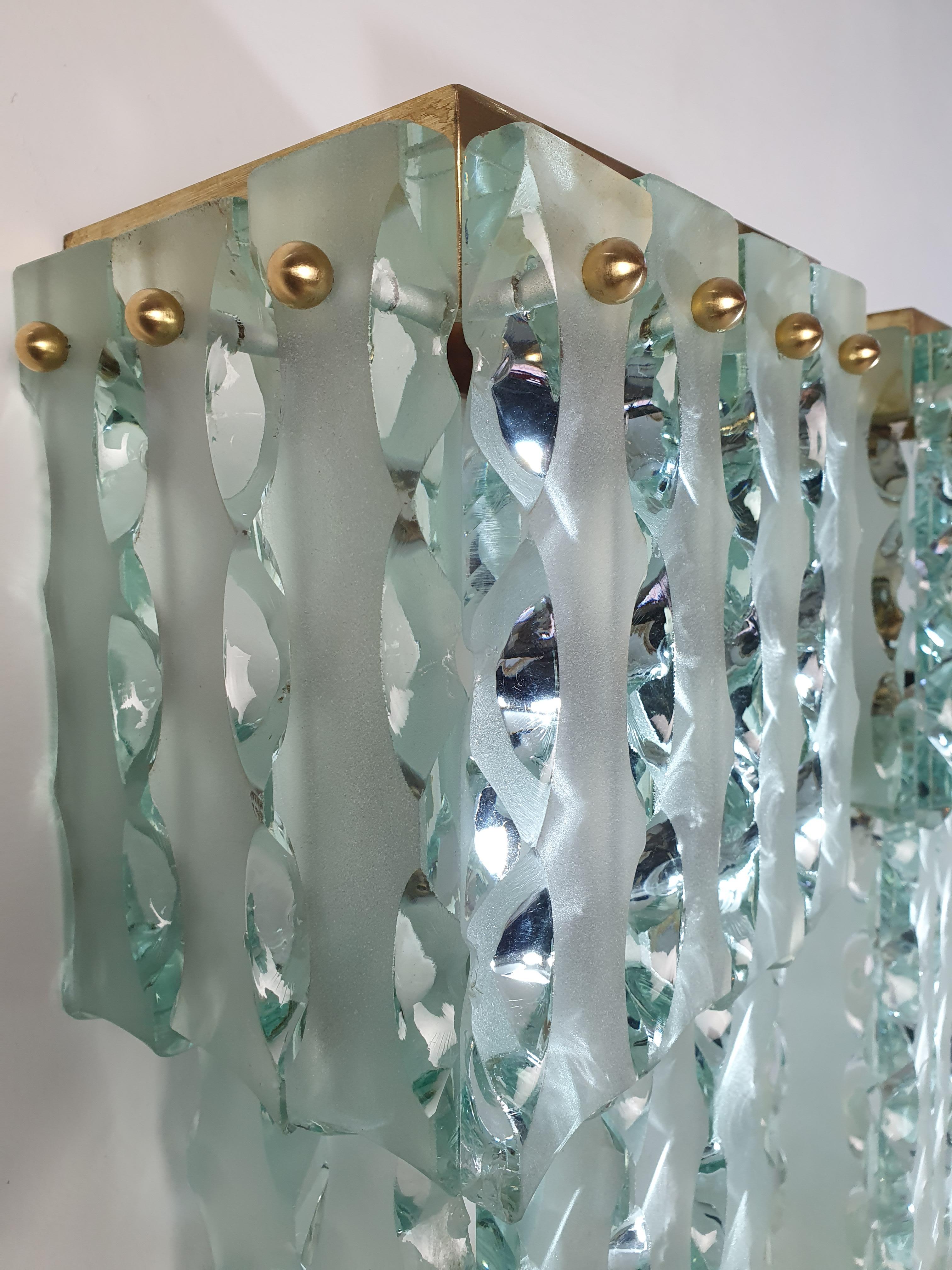 Murano Glass Mid Century Large Murano Wall Sconces Italy For Sale