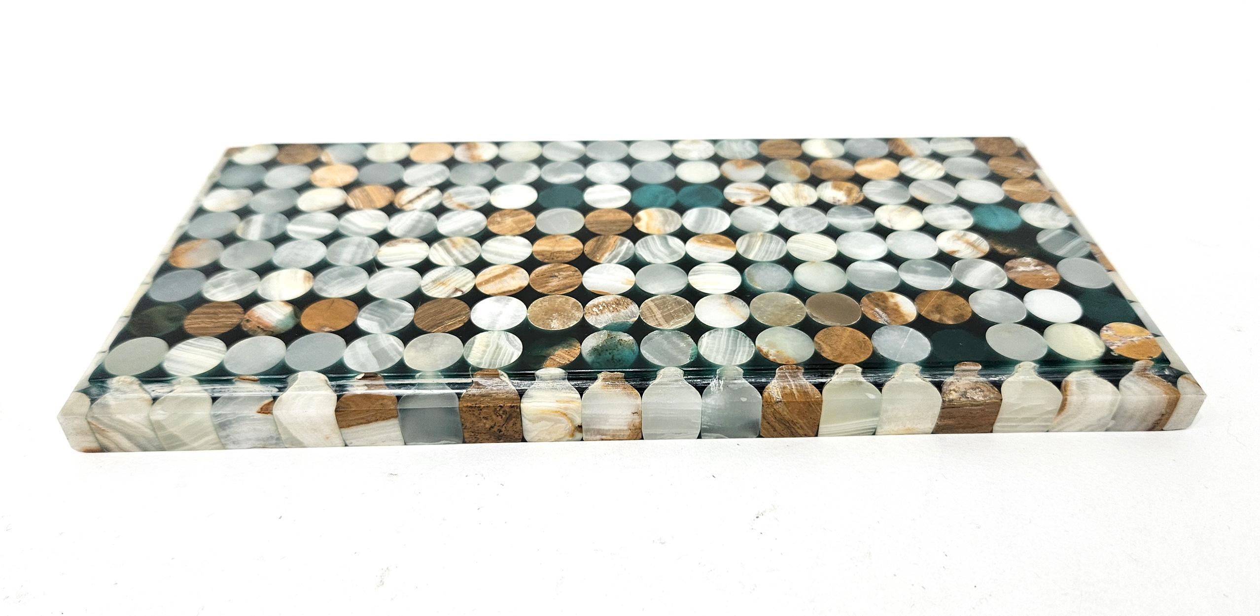 Caja grande de intarsia de piedra dura de ónice de mediados de siglo, italiana, c. 1970 en Bueno estado para la venta en London, GB