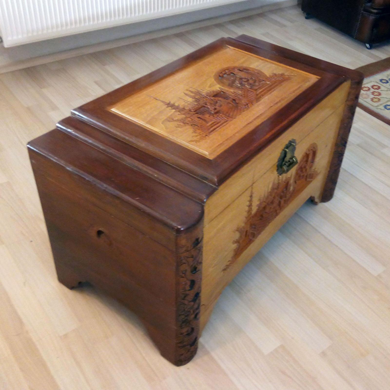 Mid-20th Century Mid-Century Large Oriental Camphor Wood Chest, Trunk, China, 1940s For Sale