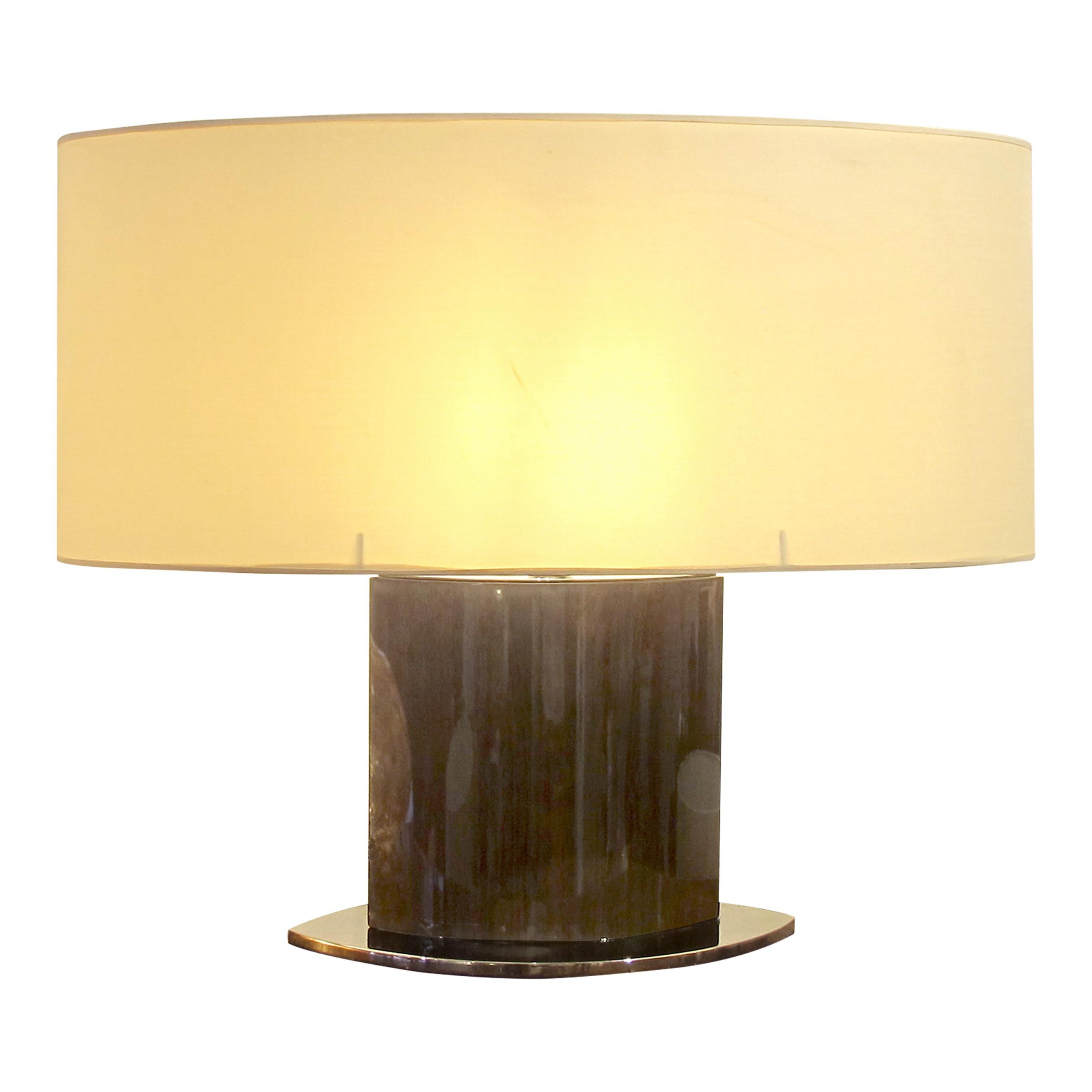 Mid-Century Modern Mid-century Large Pair of Tables Lamps with Oval Lampshades, Italian For Sale