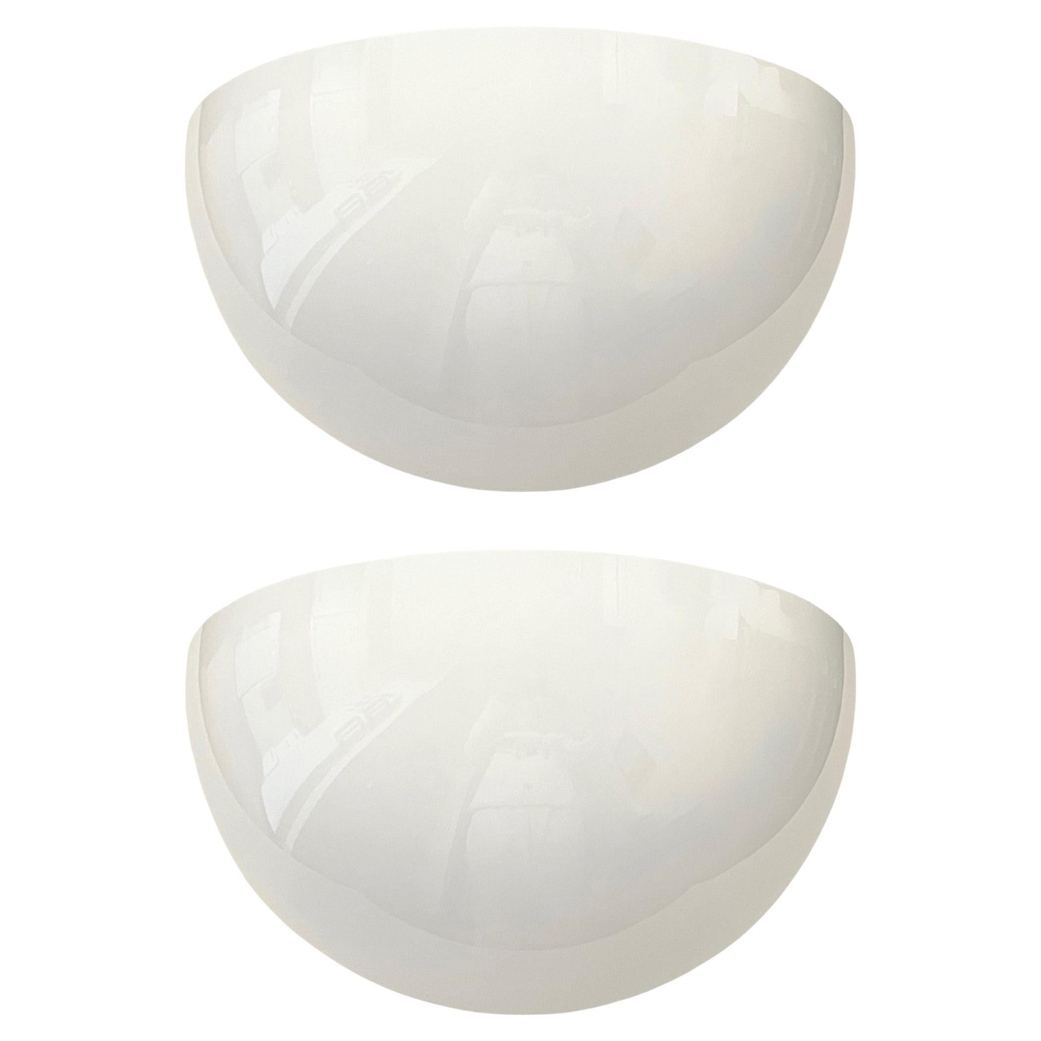 Mid-Century large Pair of White Lacquered Wall Sconces by Estiluz, 1970s