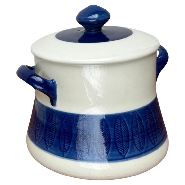 Mid-Century Large Pot Lid Terrine Koka Blue Bla Series by Hertha Bengtson, 1950s