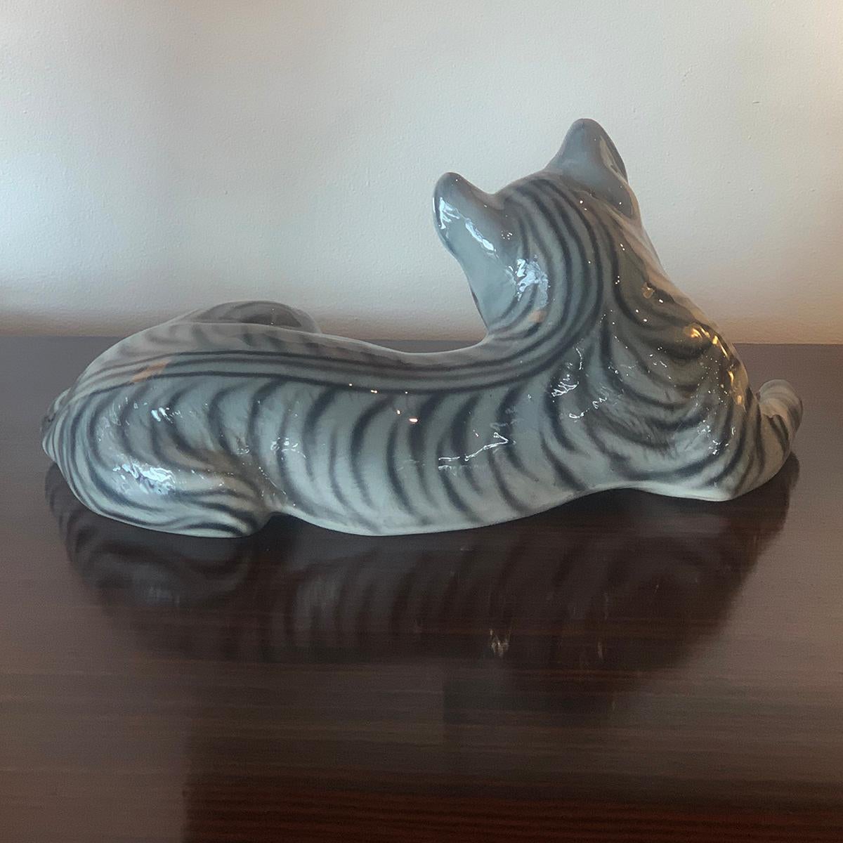 Art Deco Midcentury Large Ronzan Cat For Sale