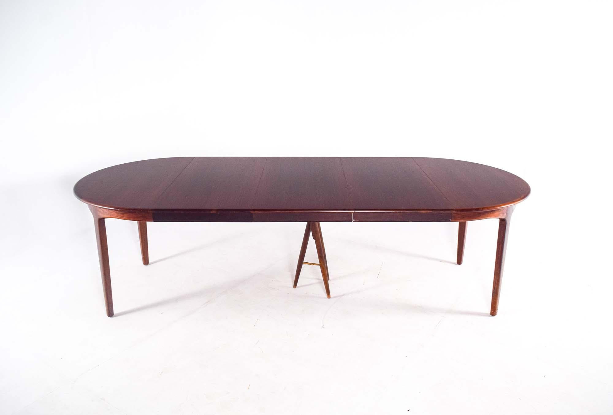 Mid-20th Century Mid Century Large Rosewood Dining Table by Henning Kjærnulf for Soro