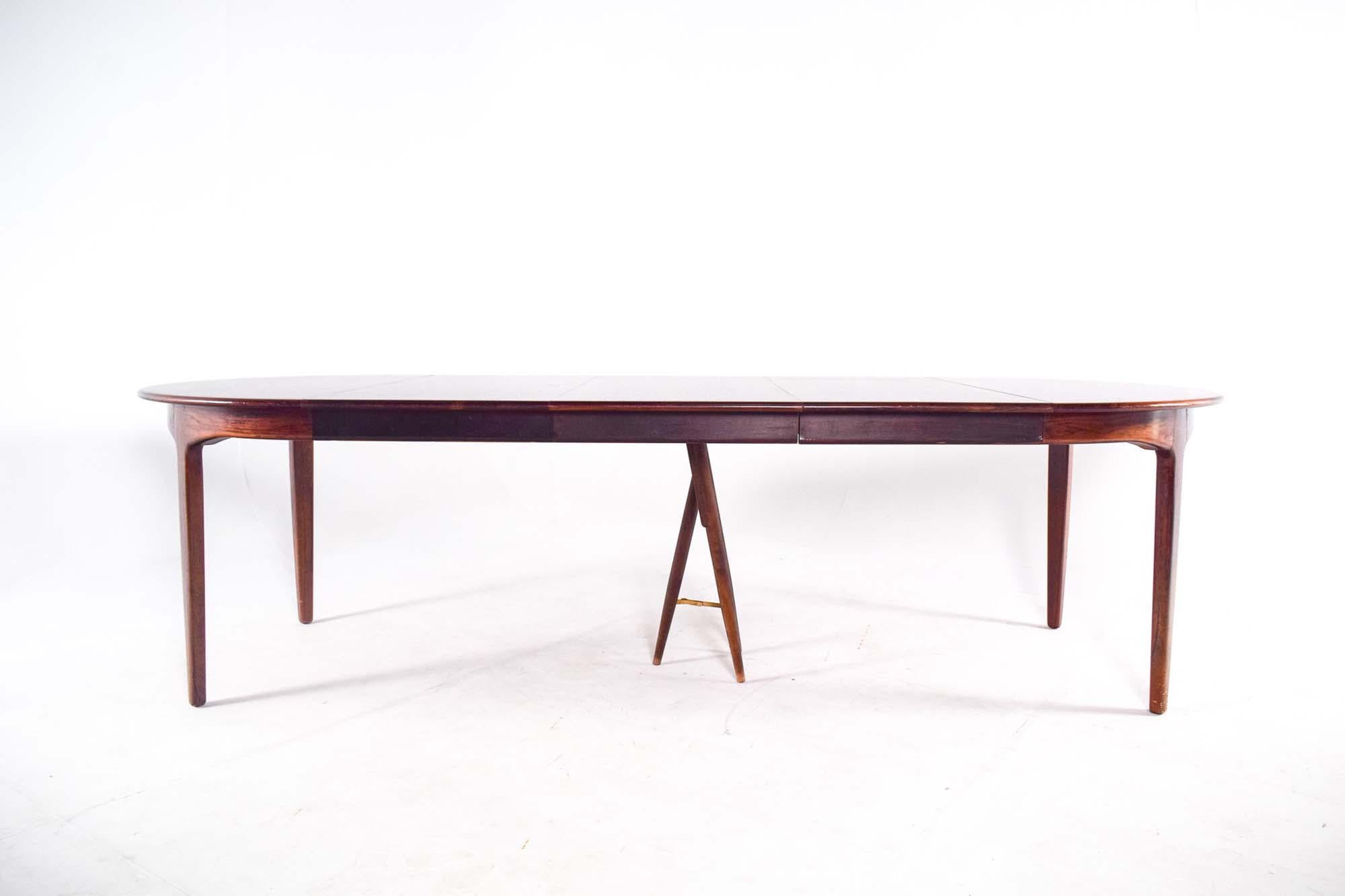 Mid Century Large Rosewood Dining Table by Henning Kjærnulf for Soro 1