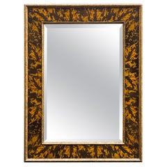Mid-Century Large Scale Italian Faux Tortoise Shell and Giltwood Mirror