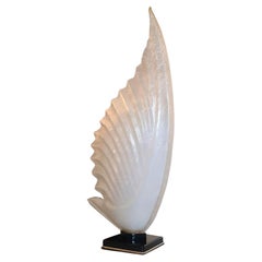 Lampada a conchiglia di grandi dimensioni di metà secolo stampata da Rougier