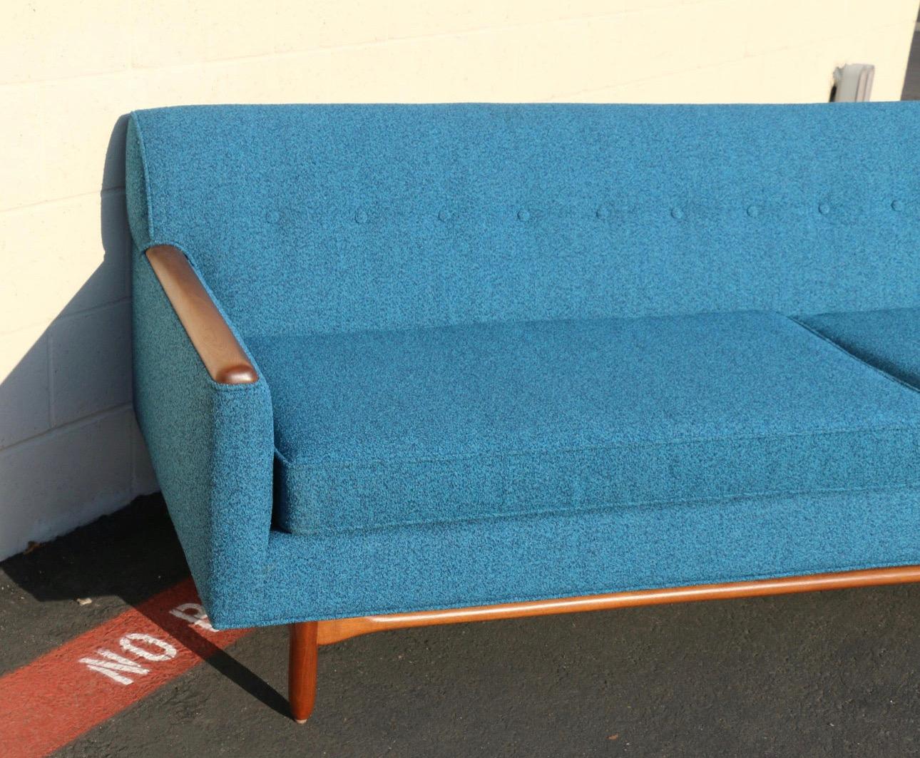 Fabric Mid-Century Large Sofa For Sale