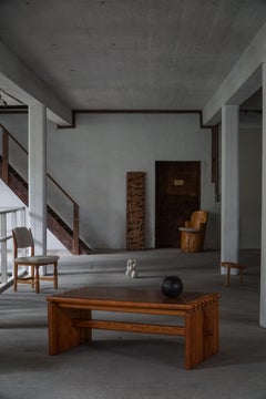 Tavolino da caffè rettangolare massiccio in pino, Modernità danese, 1960