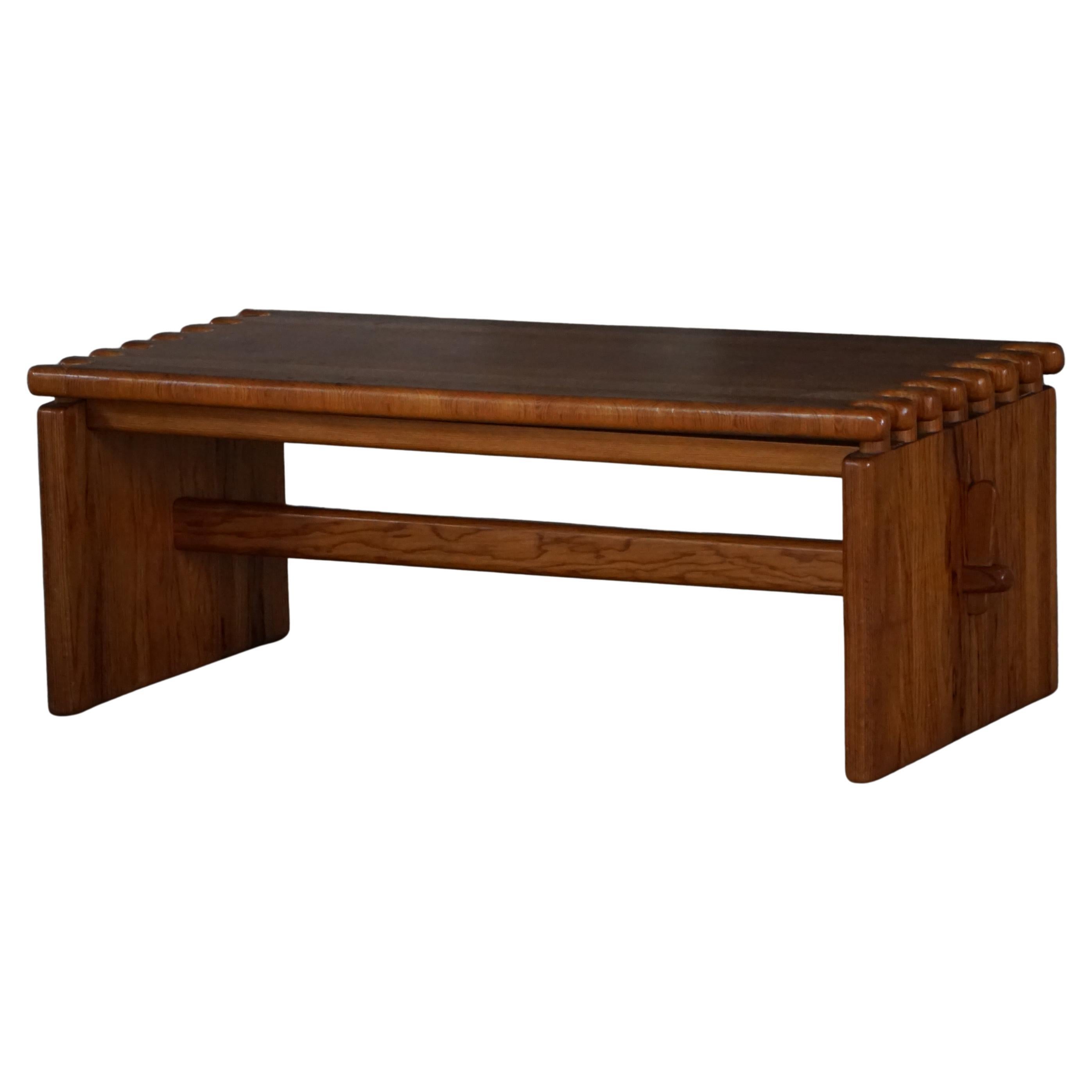 Mid Century Large Solid Rectangular Coffee Table in Pine, Danish Modern, 1960s For Sale
