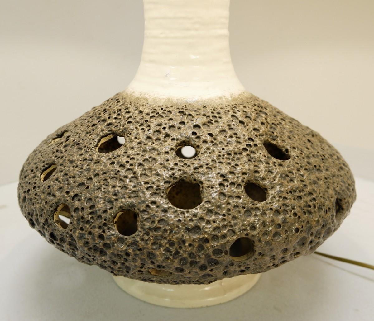 large stoneware table lamp or floor lamp - 1960s