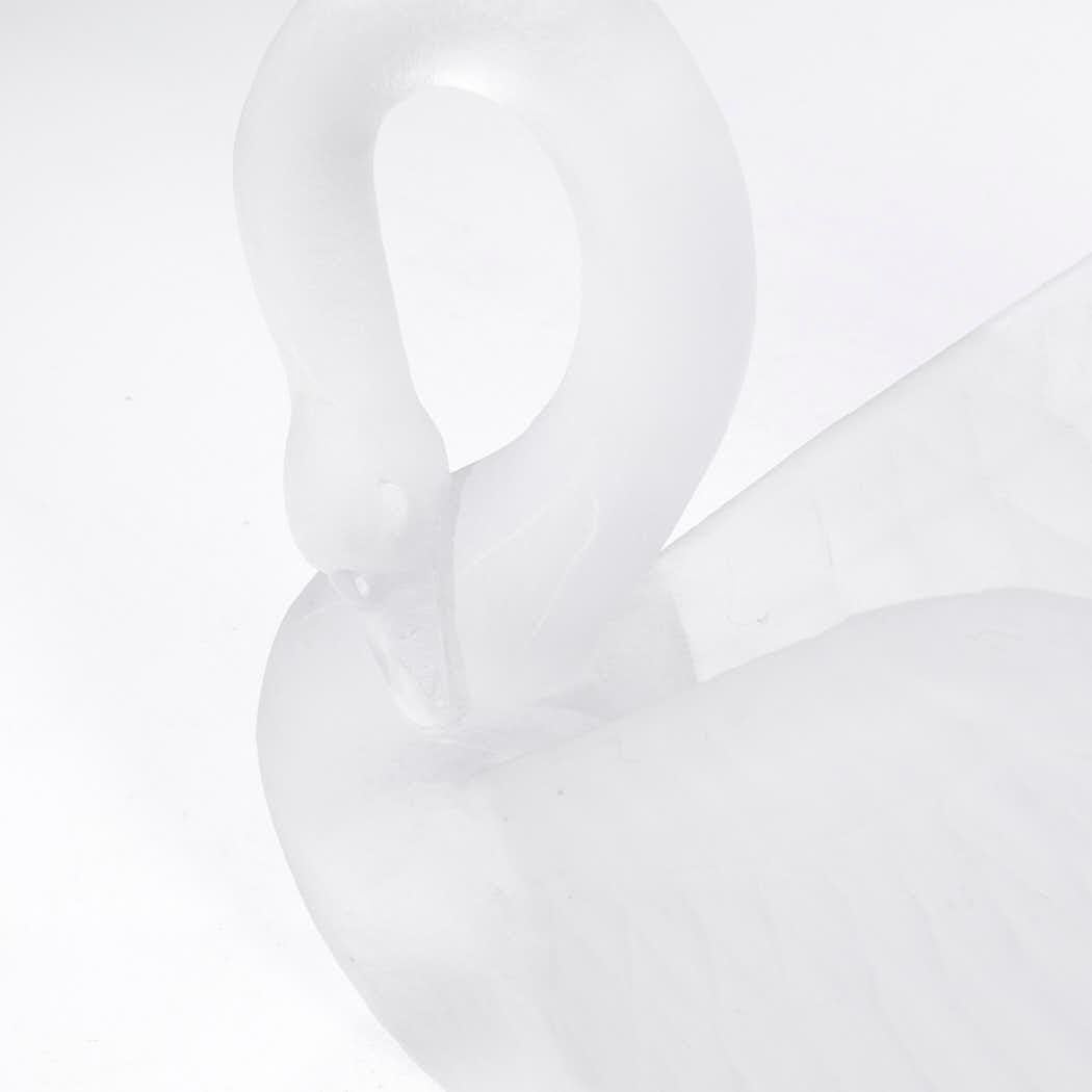 Glass Mid Century Large Swan Figurine For Sale