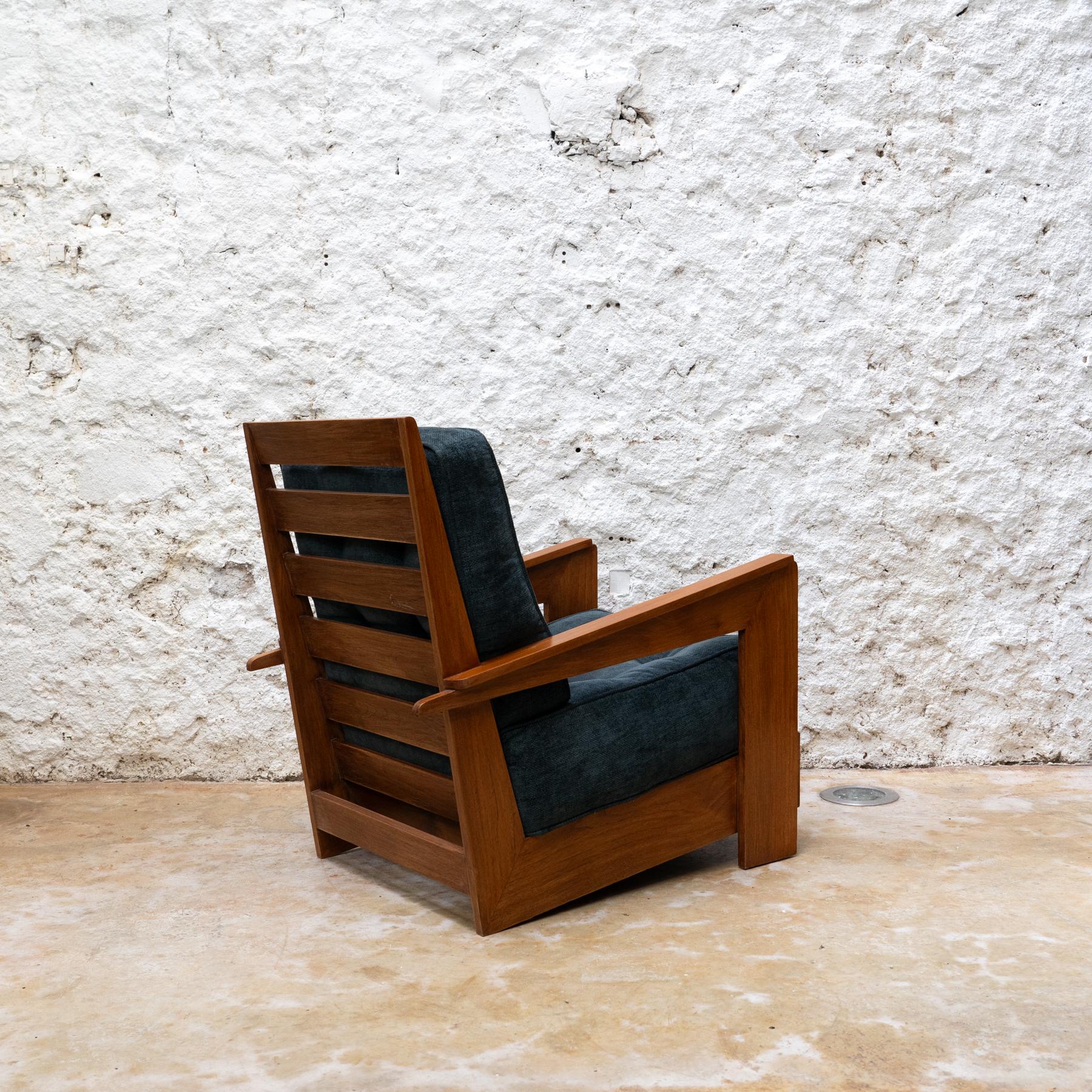Mid-Century Modern Grand fauteuil en teck du milieu du siècle, Espagne, vers 1960 en vente