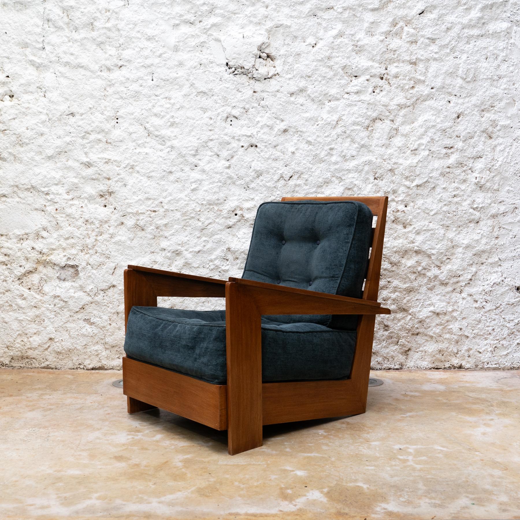 Bois Grand fauteuil en teck du milieu du siècle, Espagne, vers 1960 en vente