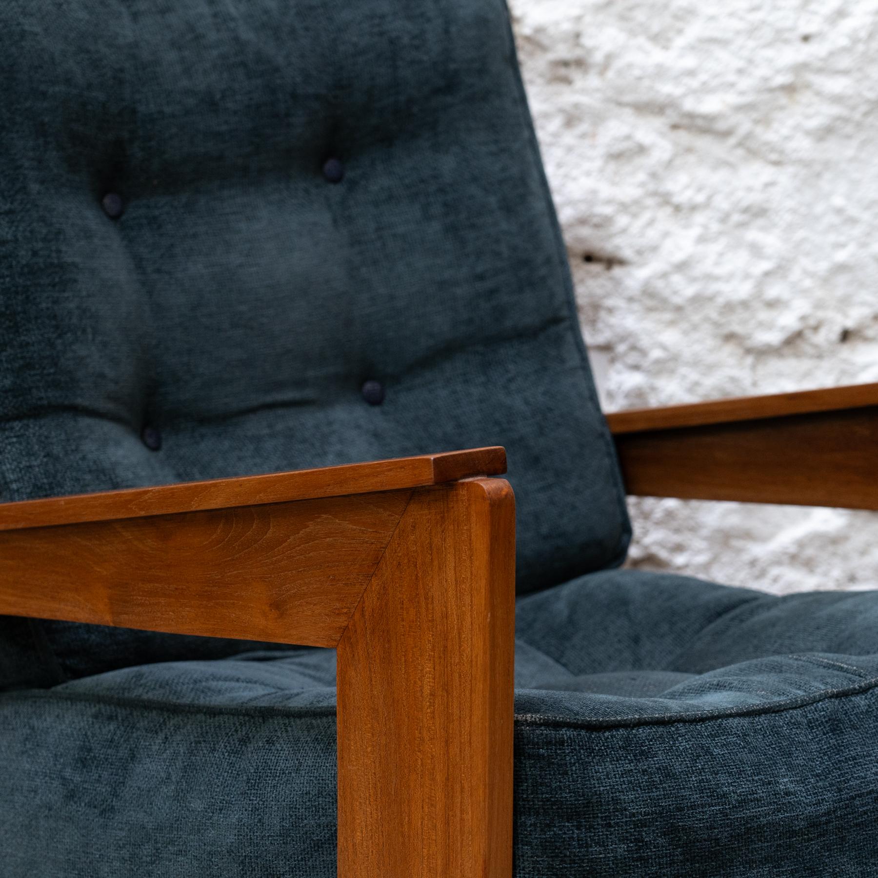 Grand fauteuil en teck du milieu du siècle, Espagne, vers 1960 en vente 2