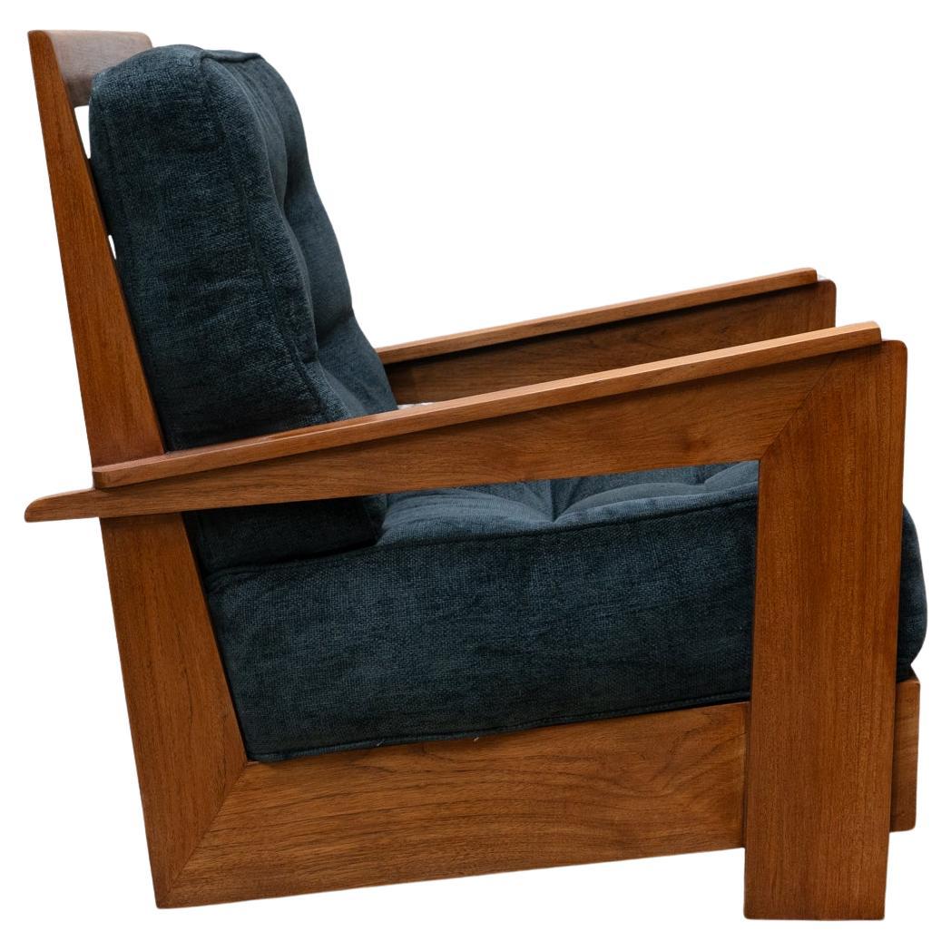Grand fauteuil en teck du milieu du siècle, Espagne, vers 1960 en vente