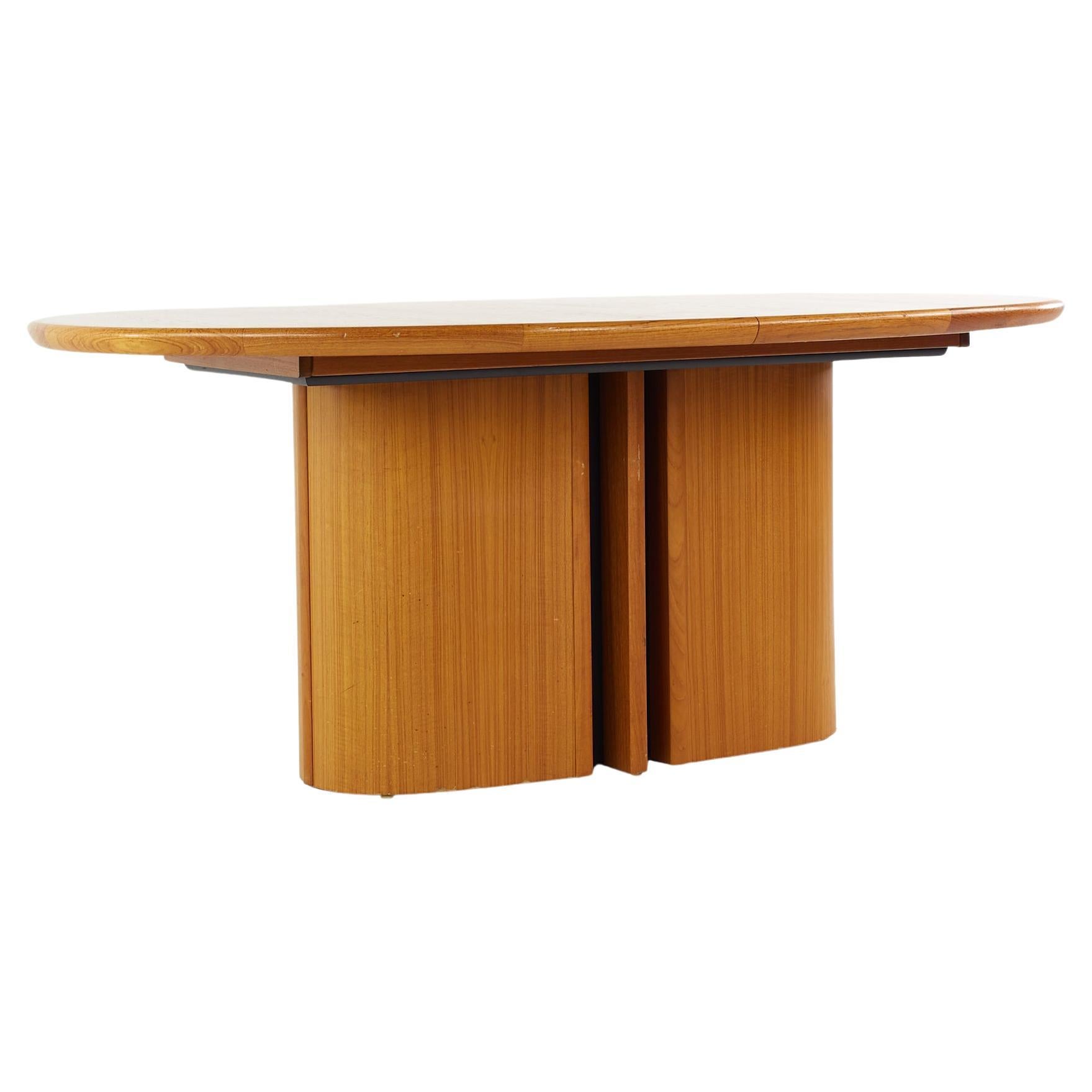 Swedish MidCentury Teak Pedestal Square Dining Table at 1stDibs