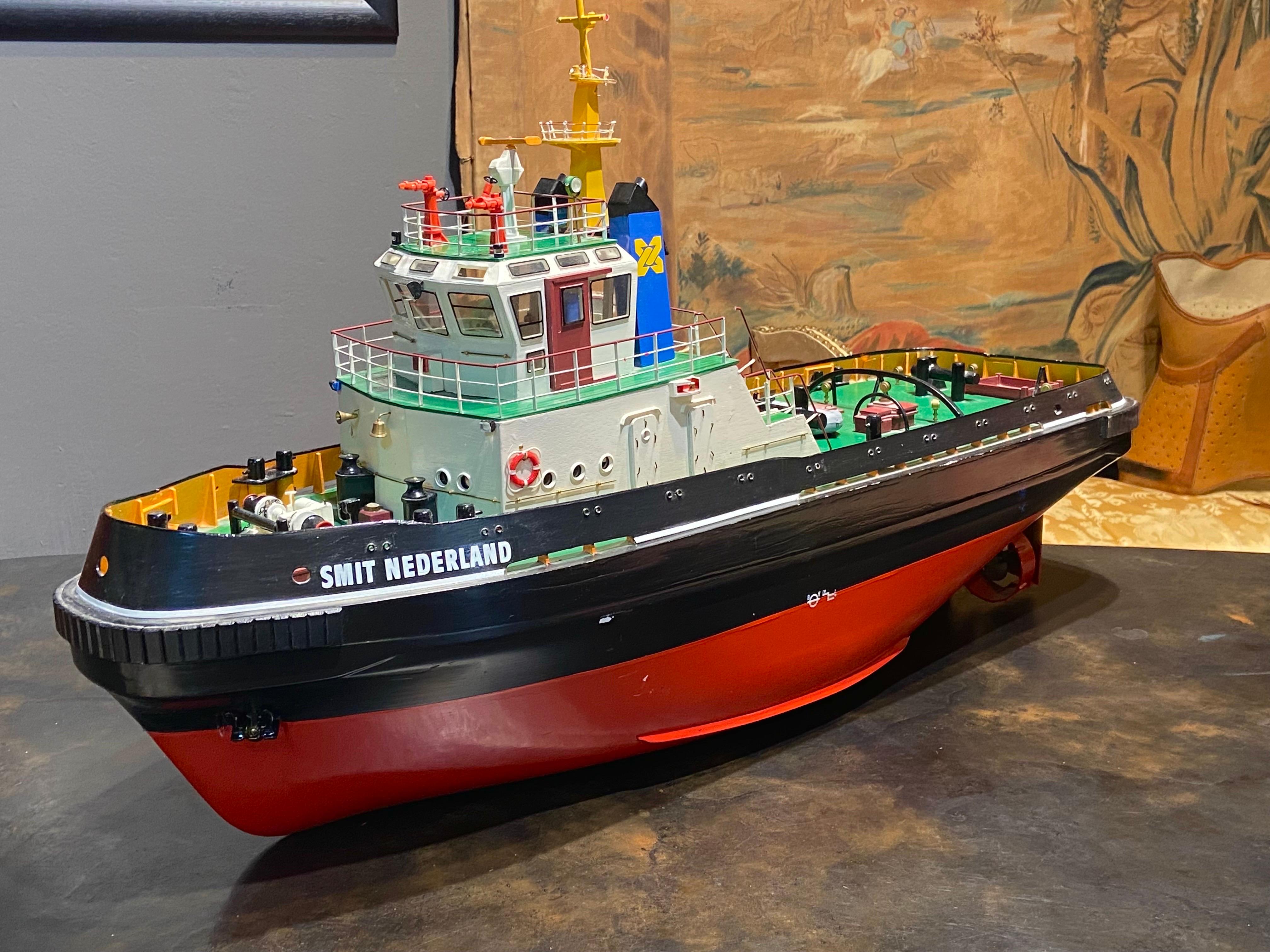 Mid-Century Large Tug Boat Plastic Toy Model Smit Nederland In Fair Condition In Sofia, BG