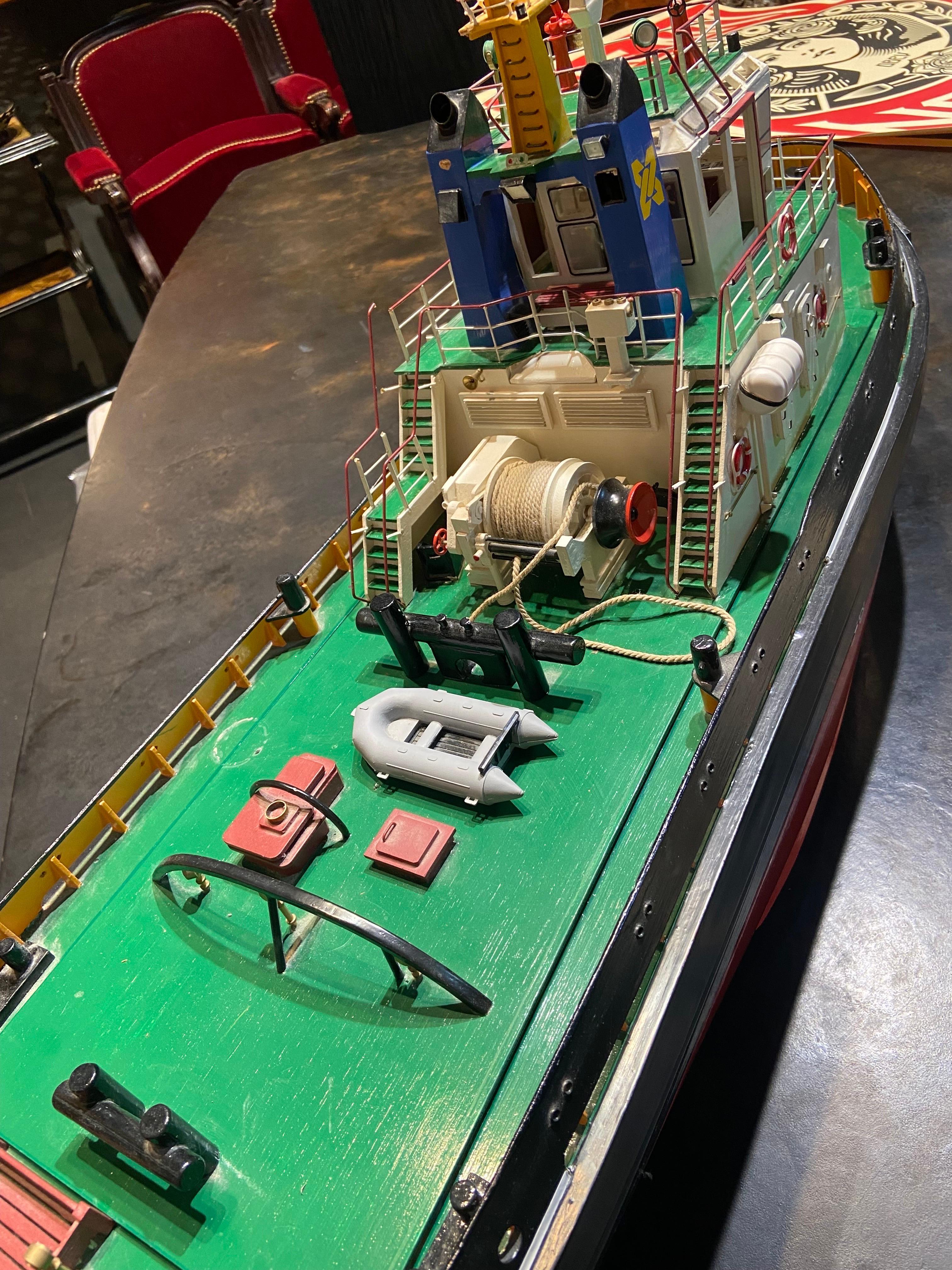 Contemporary Mid-Century Large Tug Boat Plastic Toy Model Smit Nederland