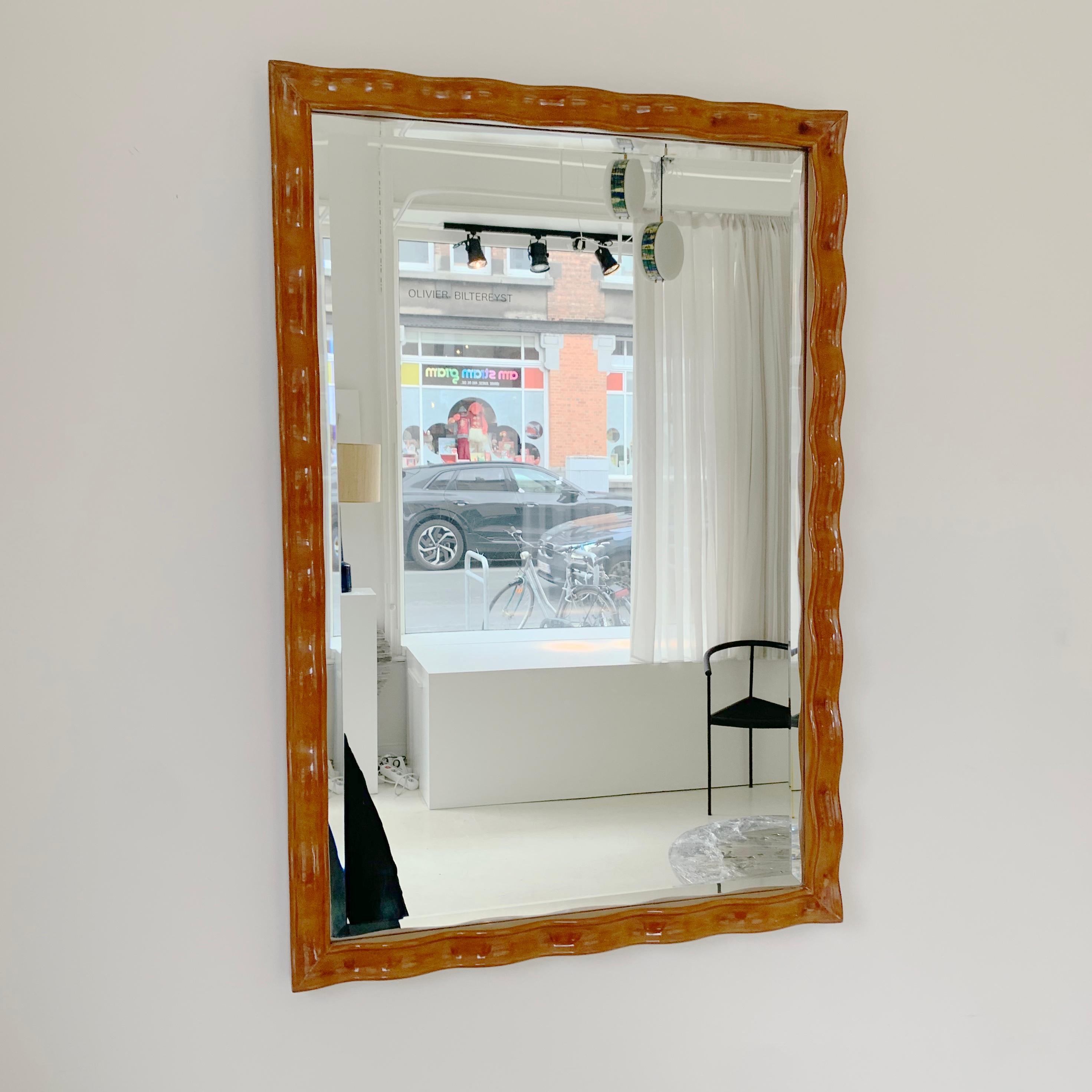 Mid-Century Large Wall Mirror, circa 1950, Italy. In Good Condition For Sale In Brussels, BE