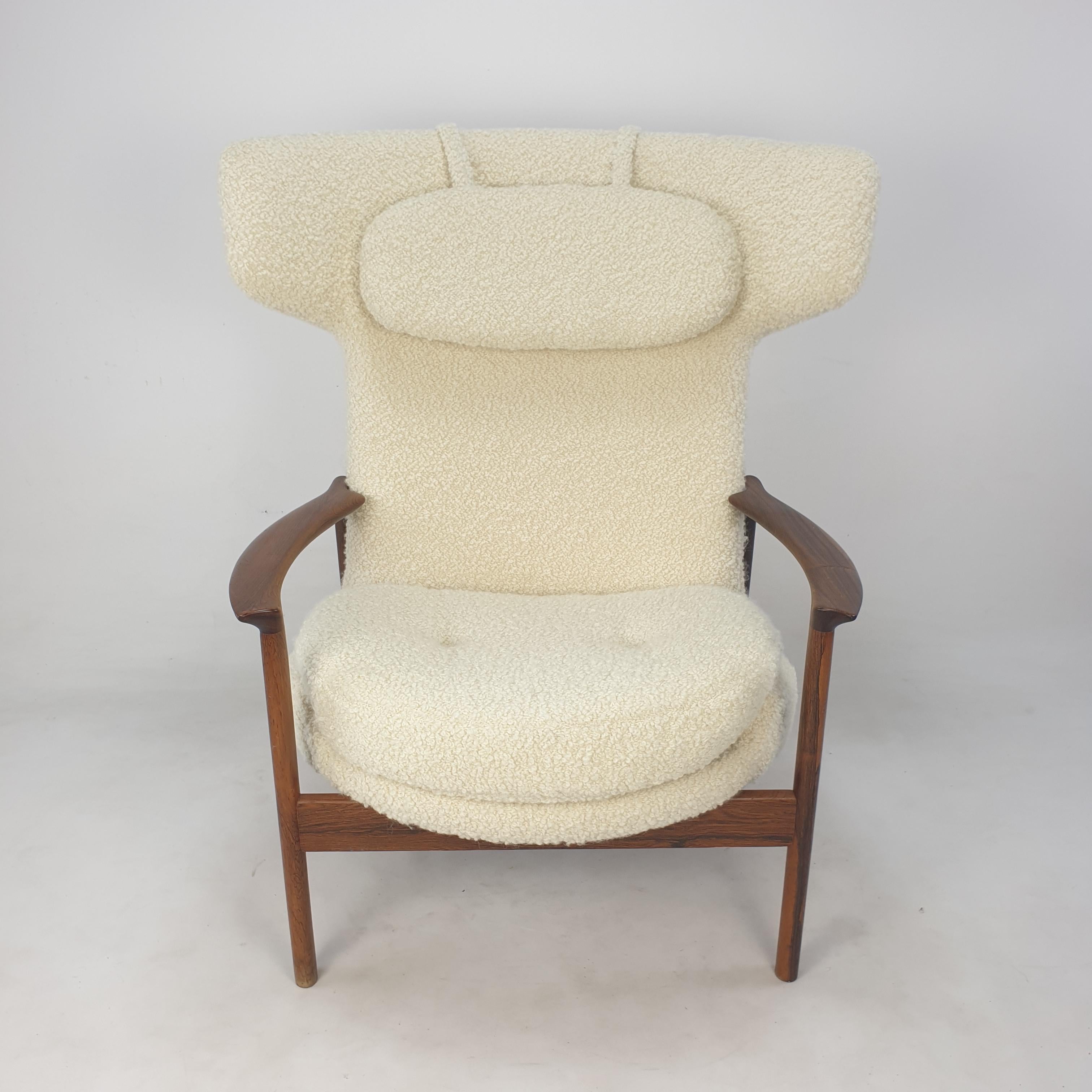 Mid-Century Modern Mid Century Large Wing Back Lounge Chair by Ib Kofod-Larsen, Denmark 1950's For Sale