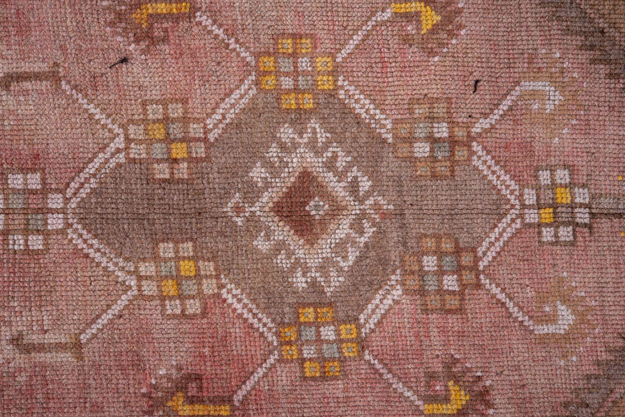 Mid Century Lars Diamond Motif in Brown Beige Pink In Excellent Condition For Sale In New York, NY