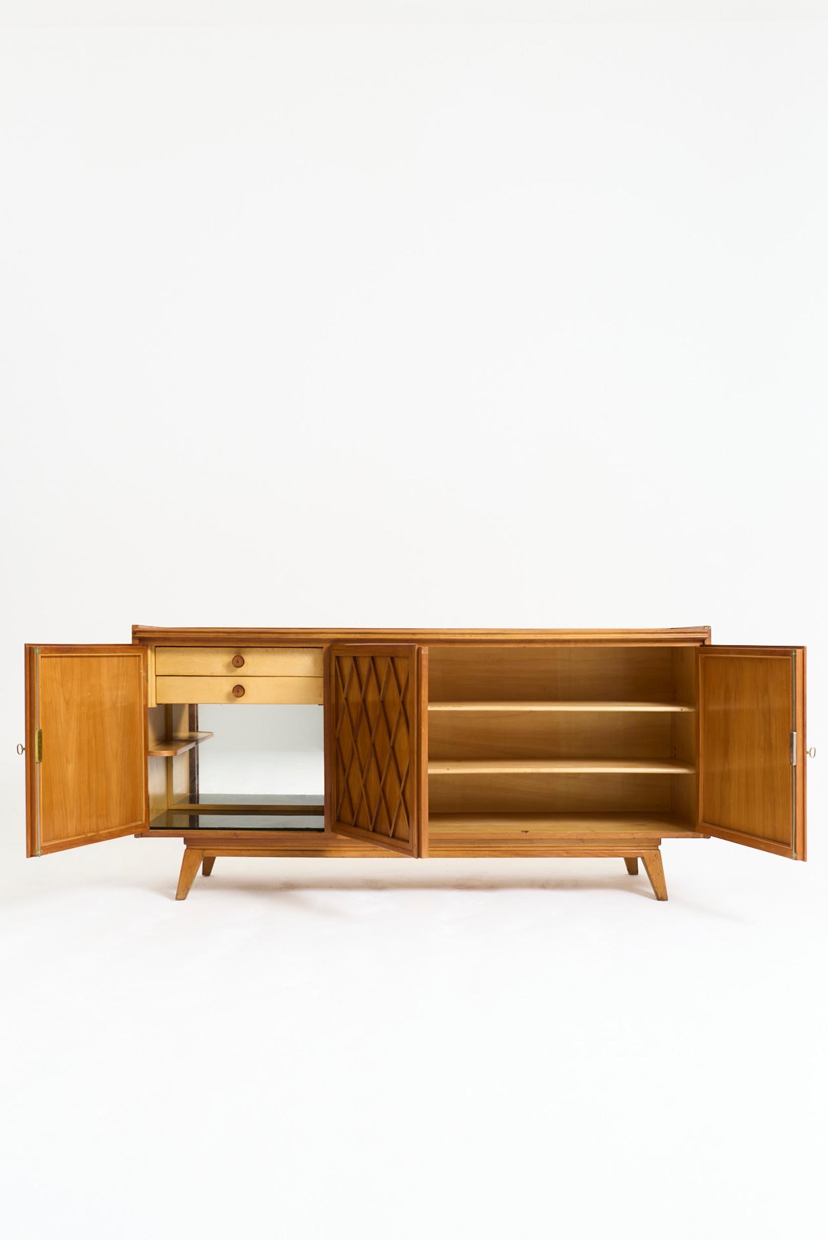 Italian Mid-Century Lattice Sideboard For Sale