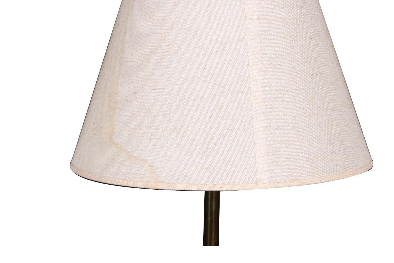 Midcentury Laurel Brass Floor Table Lamps Pair For Sale 2