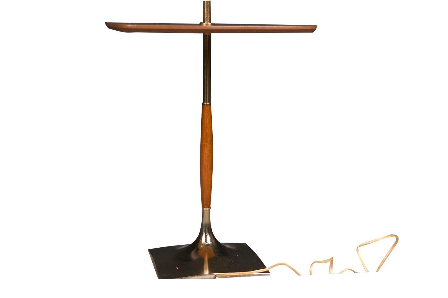Midcentury Laurel Brass Floor Table Lamps Pair For Sale 3
