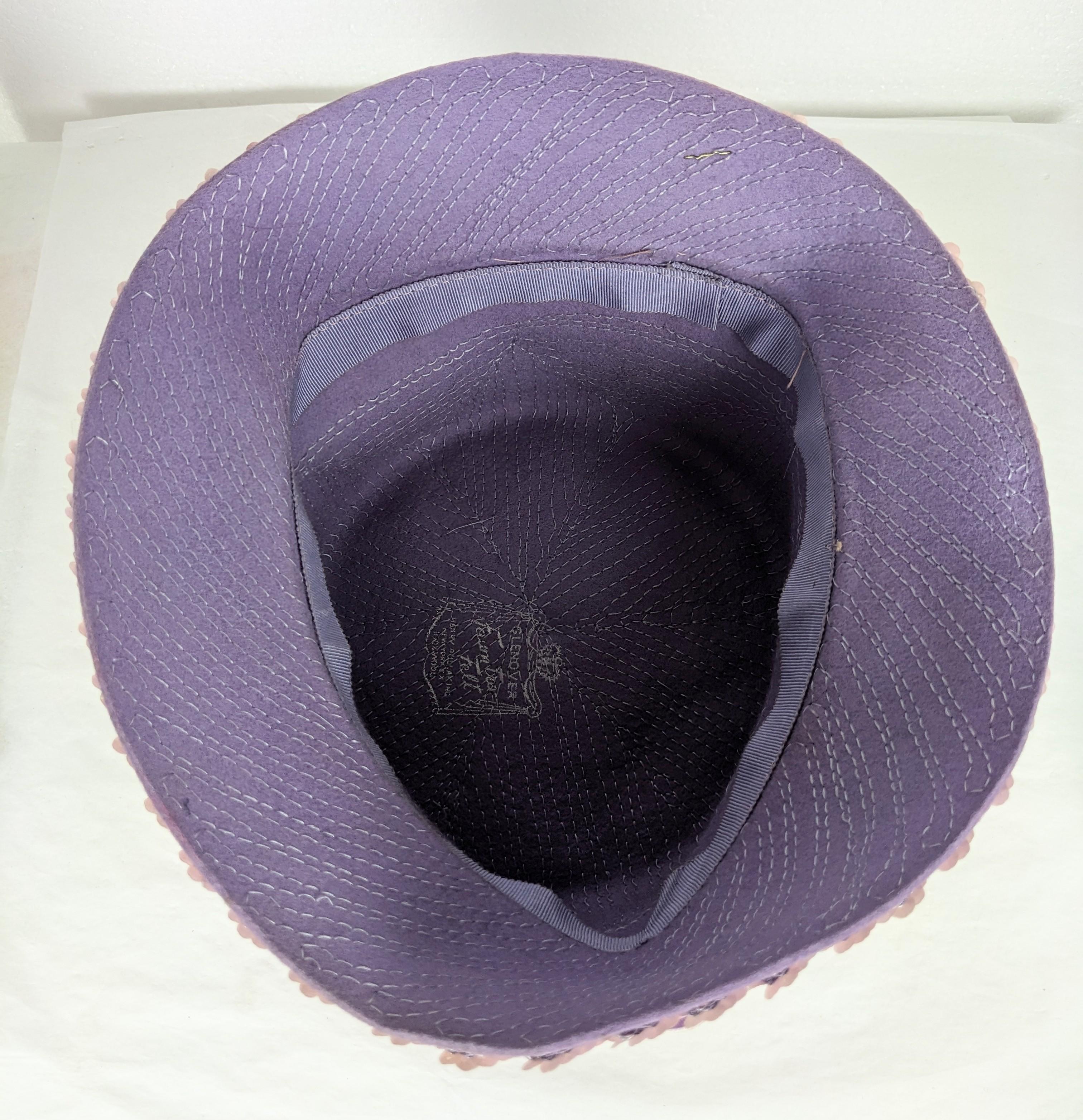 Mid Century Lavender Sequin Bucket Hat For Sale 3