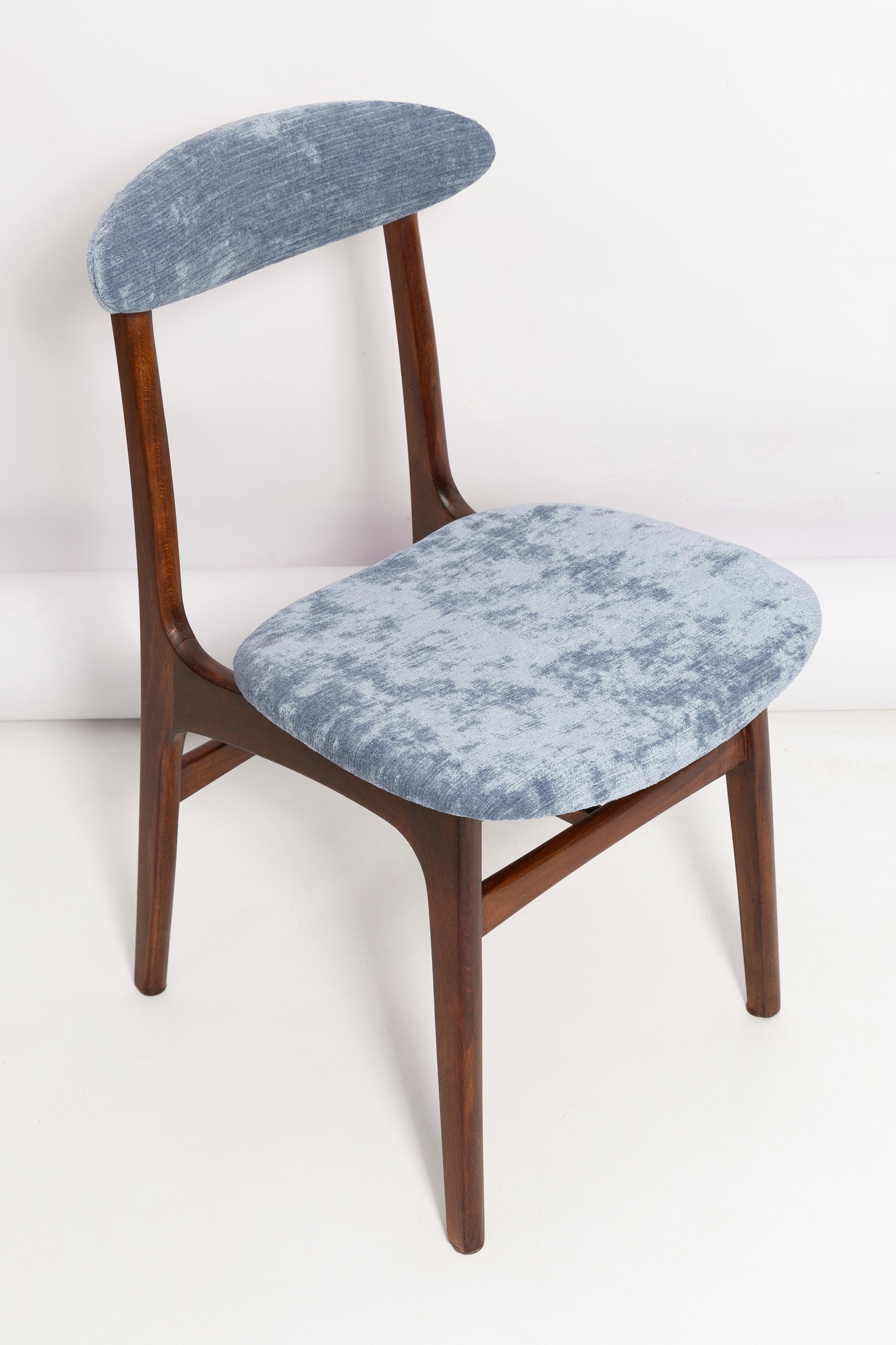 Mid-Century Modern Two Mid Century Lavender Velvet Chairs Designed by Rajmund Halas, Poland, 1960s For Sale