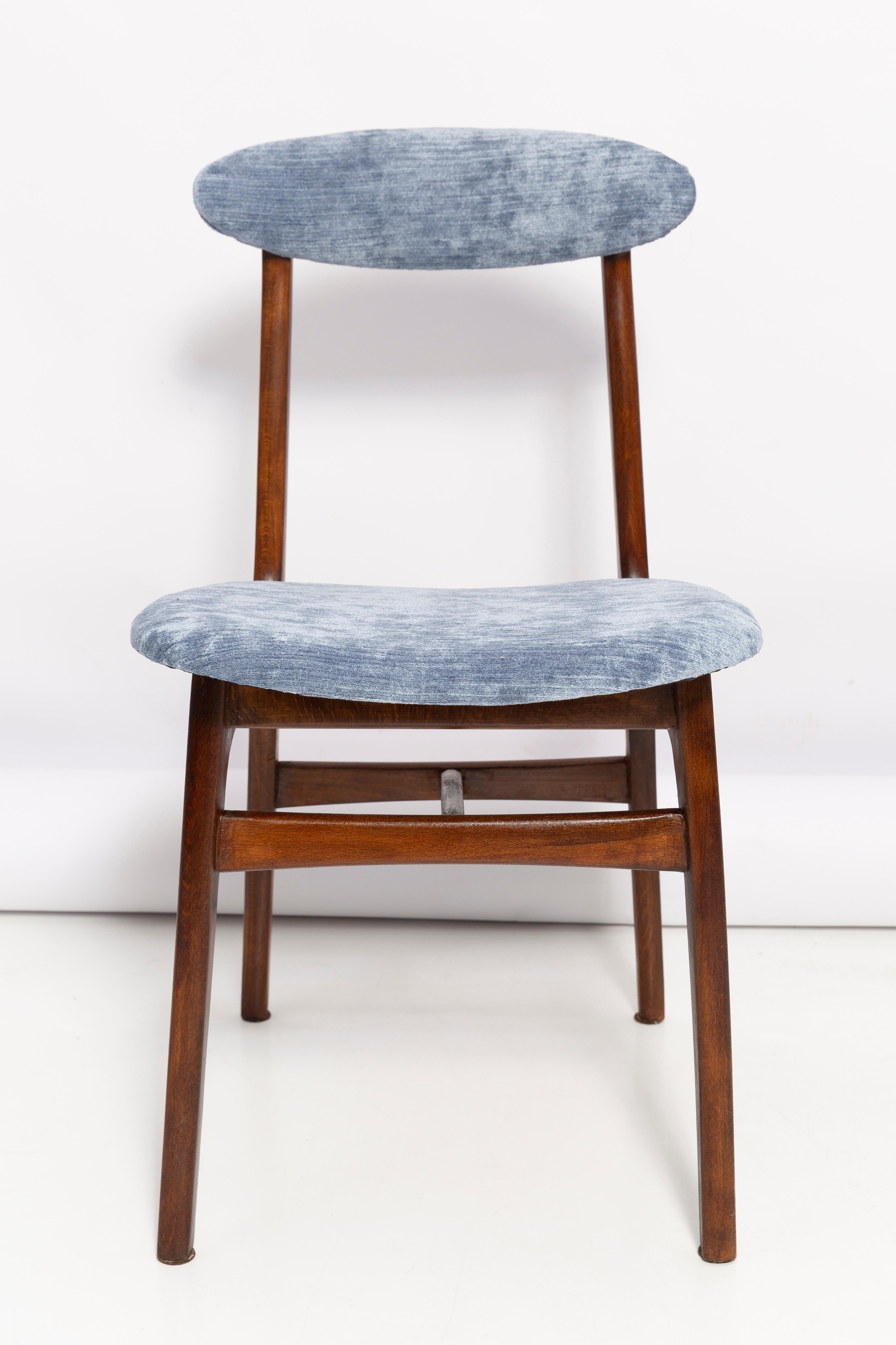 Polish Two Mid Century Lavender Velvet Chairs Designed by Rajmund Halas, Poland, 1960s For Sale
