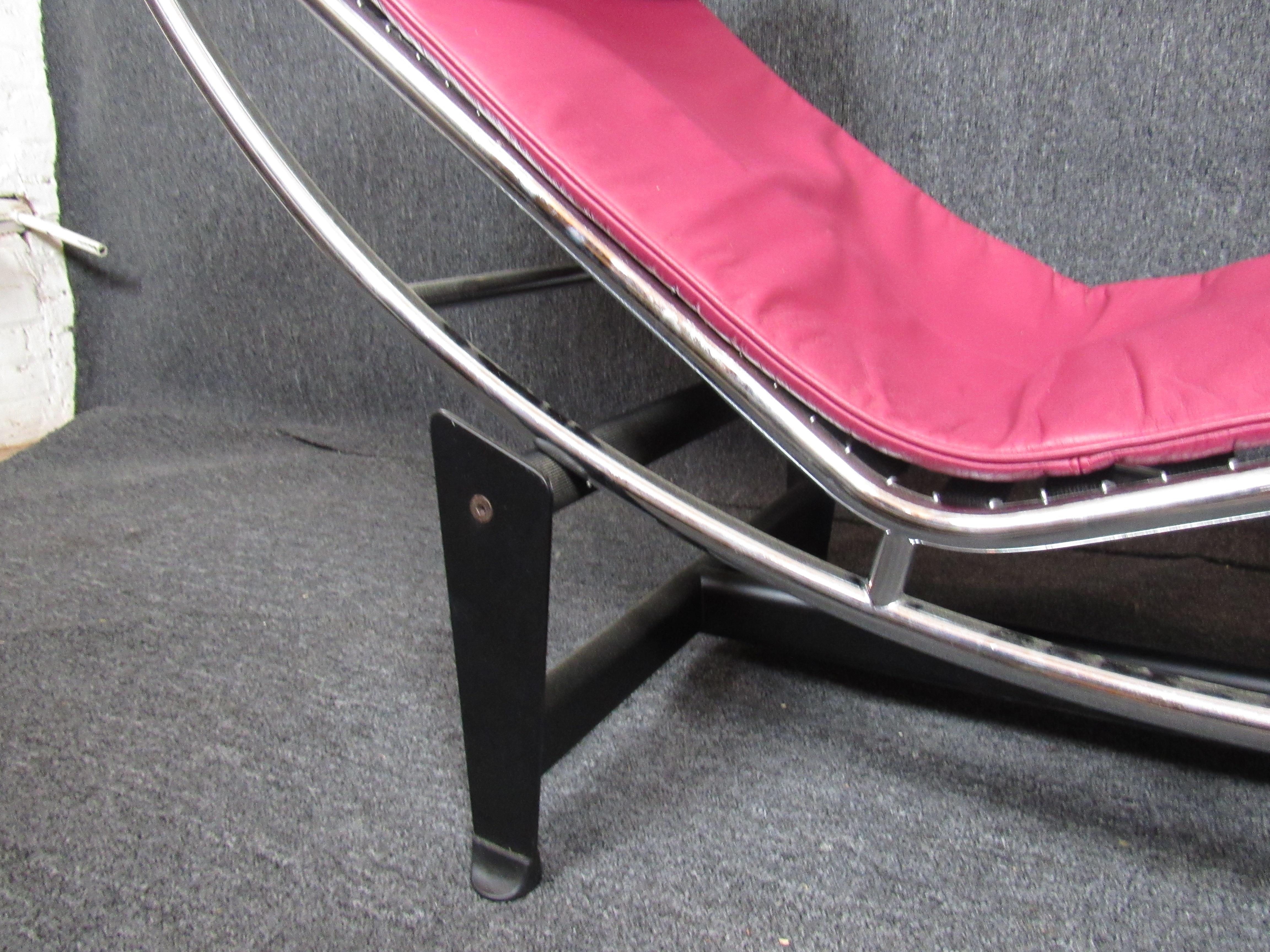 Mitte des Jahrhunderts Le Corbusier LC4 Stil Leder Chaise Lounge Daybed 1