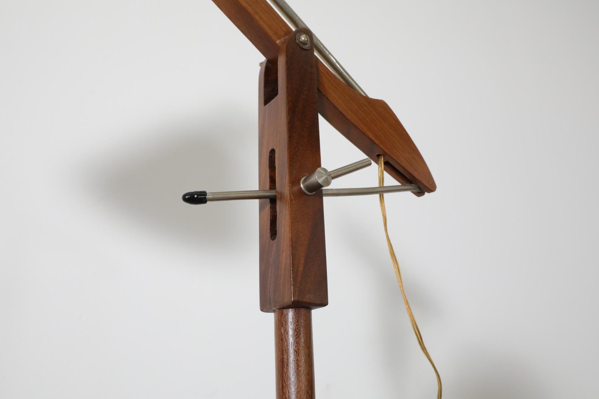 Mid-Century Le Klint Style Teak Floor Lamp With Pivoting Arm 5