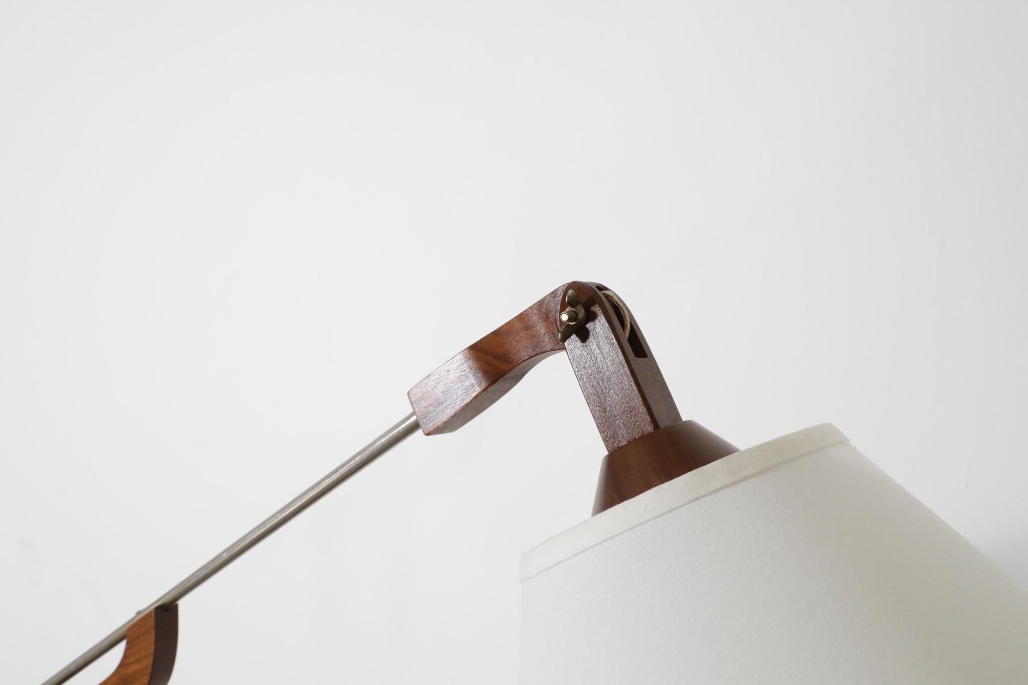 Mid-Century Le Klint Style Teak Floor Lamp With Pivoting Arm 7