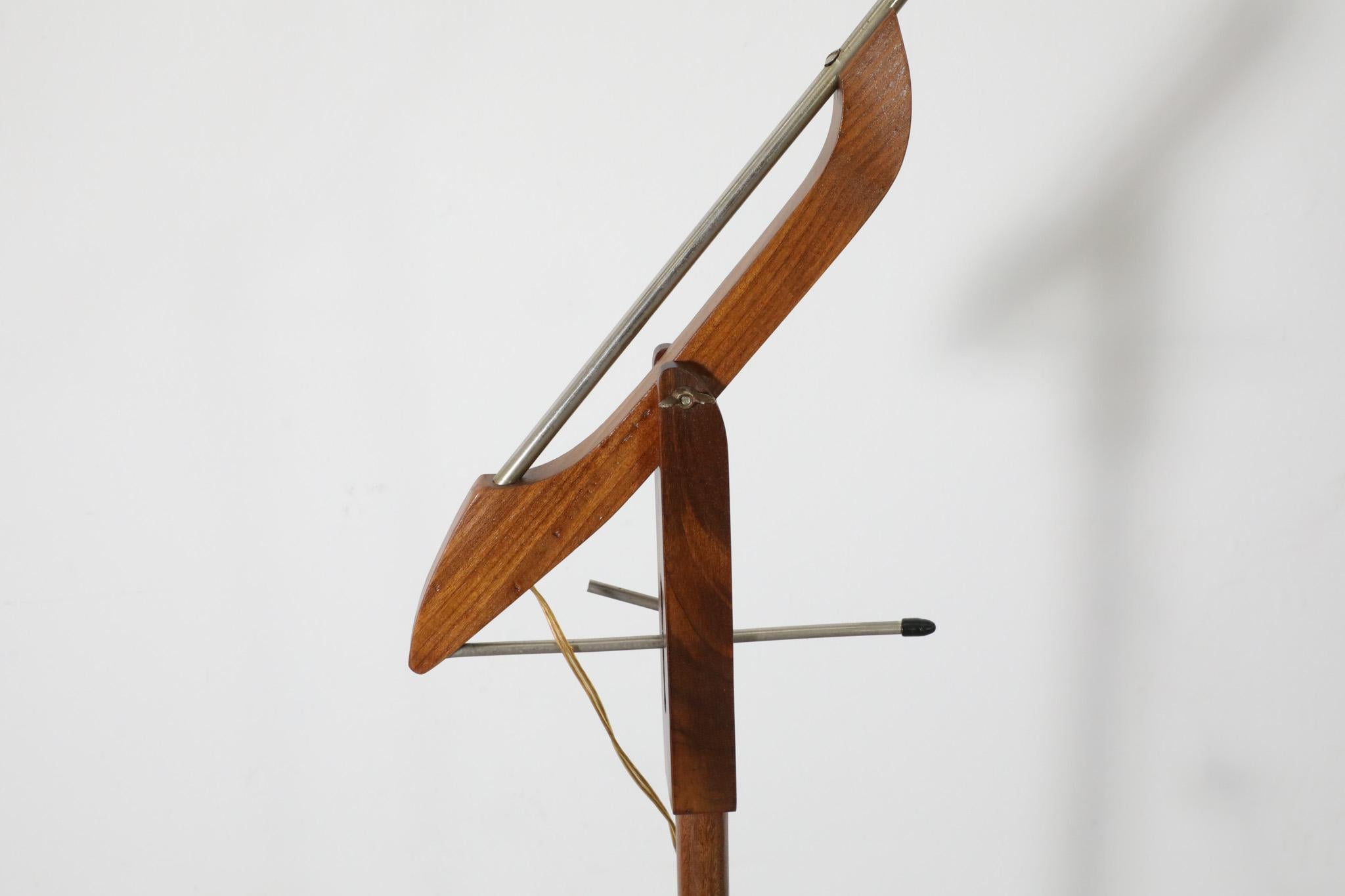 Mid-Century Le Klint Style Teak Floor Lamp With Pivoting Arm 9