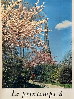 Mid-Century Le printemps a Paris Póster francés vintage original c. 1960
