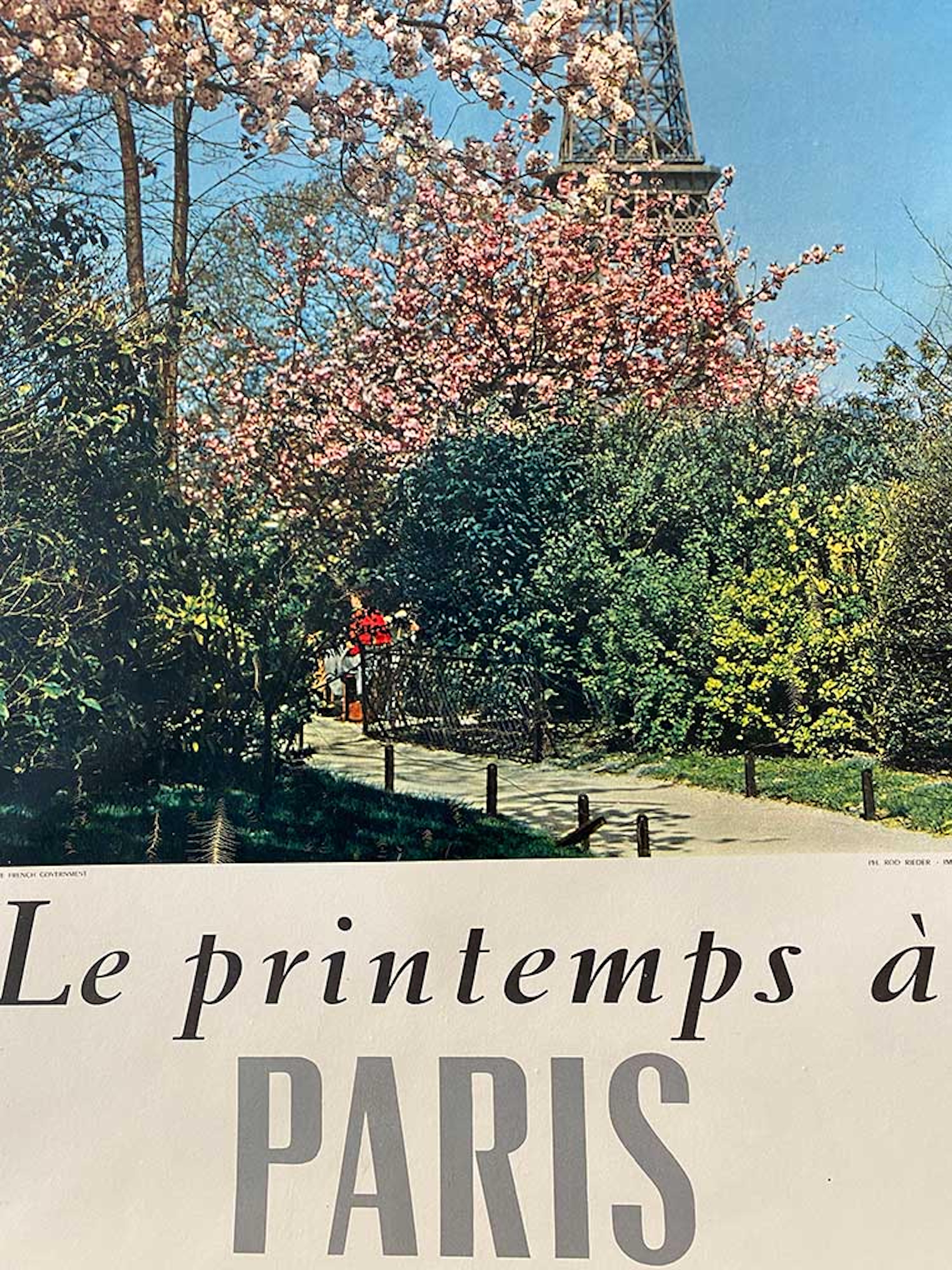 Mid-Century moderno Poster francese d'epoca di metà secolo Le printemps a Paris, 1960 ca. in vendita