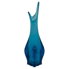 Mid-Century L.E. Smith Turquoise “Rocket” Swung Vase