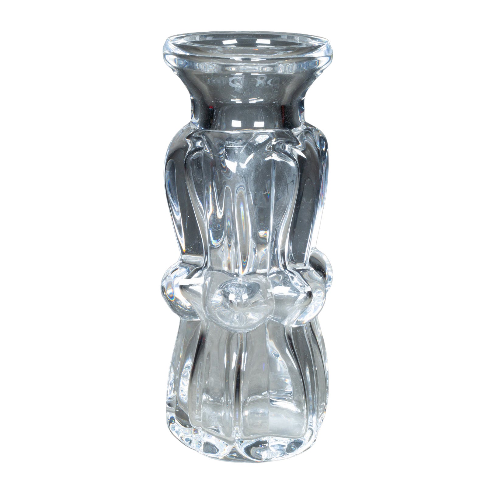 Mid-century Lead Crystal Vase by Bengt Edenfalk for Royal Krona, Sweden 1970 For Sale