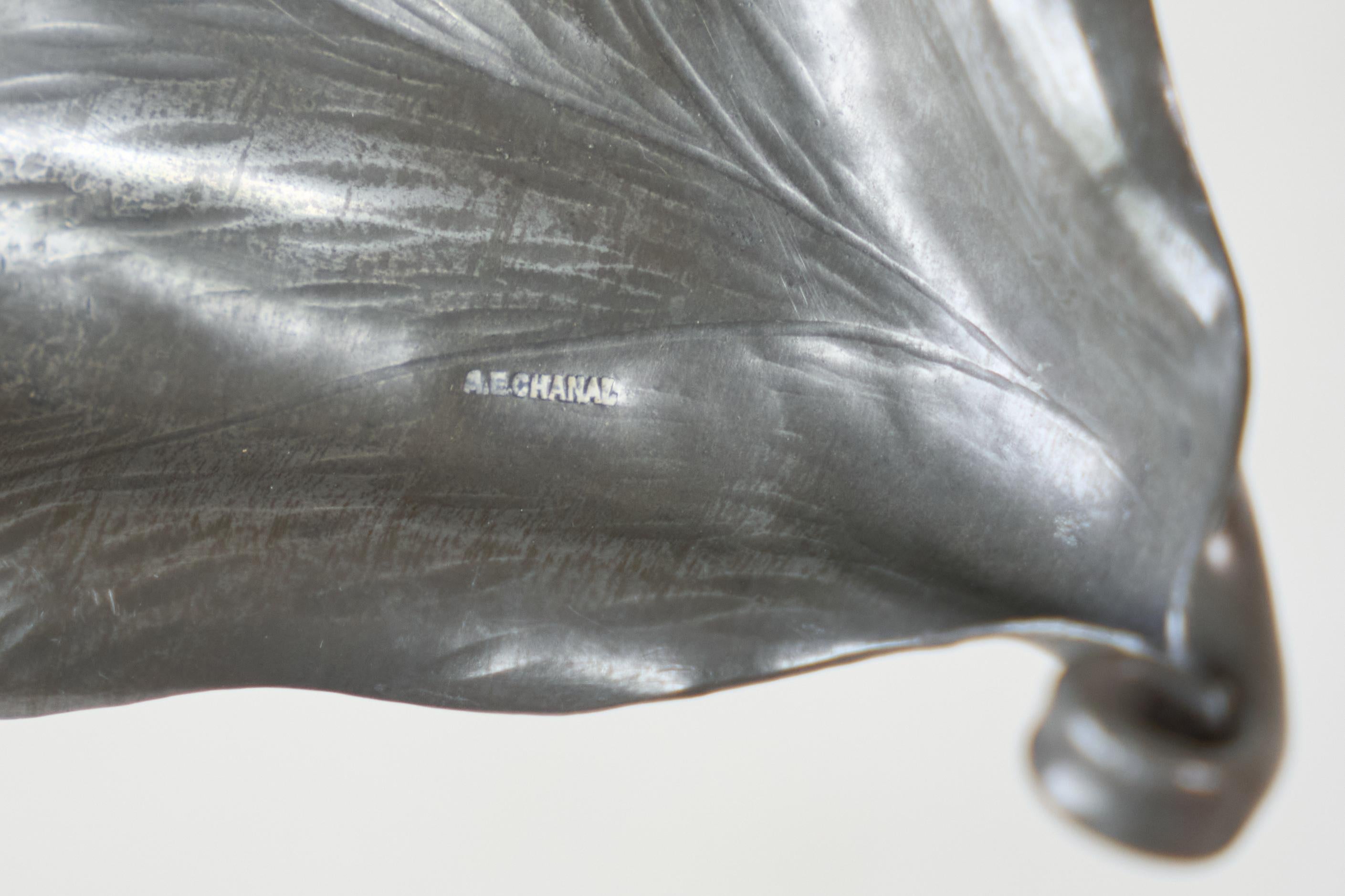 Mid Century Leaf Shaped Vide Poche in Pewter 1960s im Angebot 1