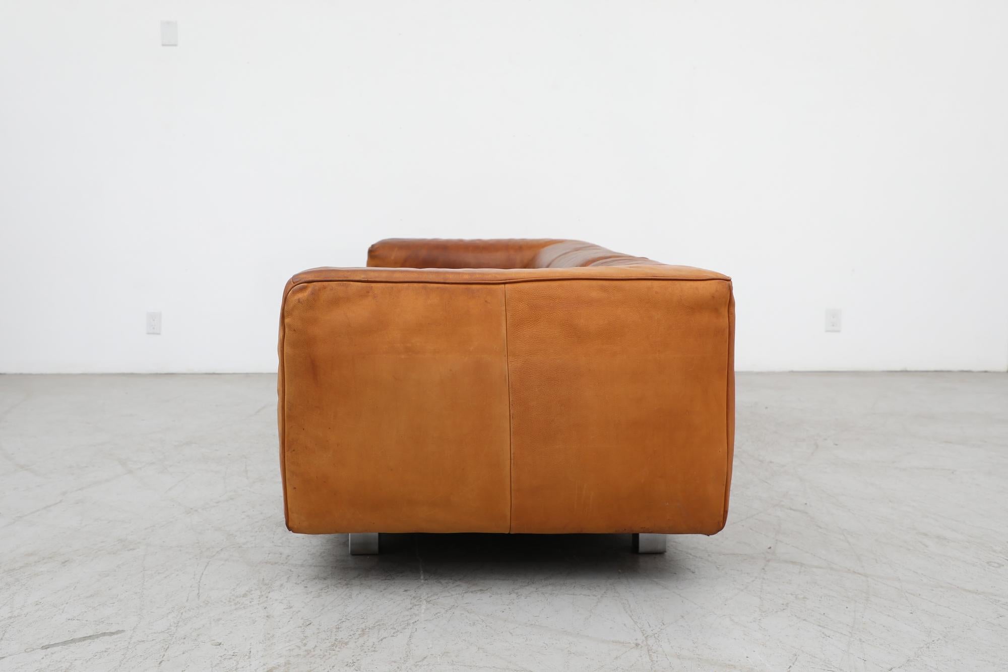 Mid Century, Leather 1980s 'Bommel' Sofa by Gerard Van Den Berg for Montis In Good Condition In Los Angeles, CA