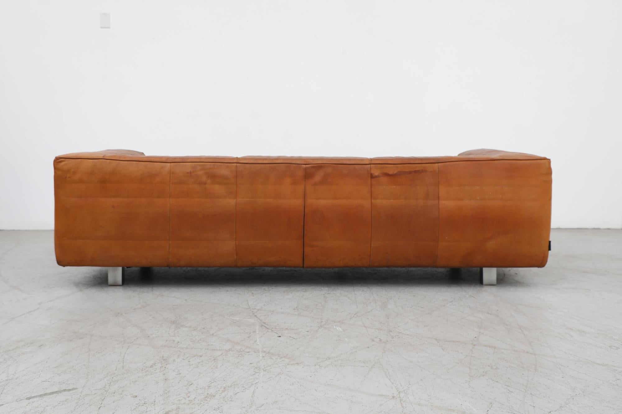 Mid Century, Leather 1980s 'Bommel' Sofa by Gerard Van Den Berg for Montis 1