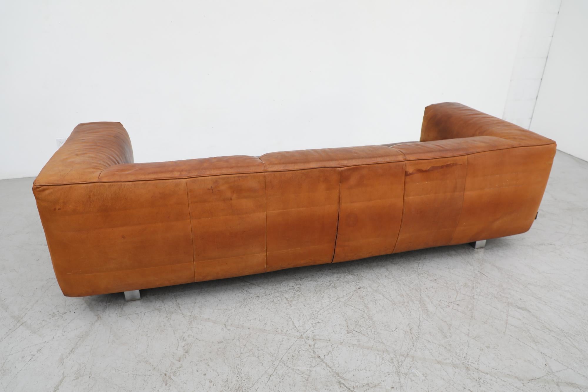 Mid Century, Leather 1980s 'Bommel' Sofa by Gerard Van Den Berg for Montis 2
