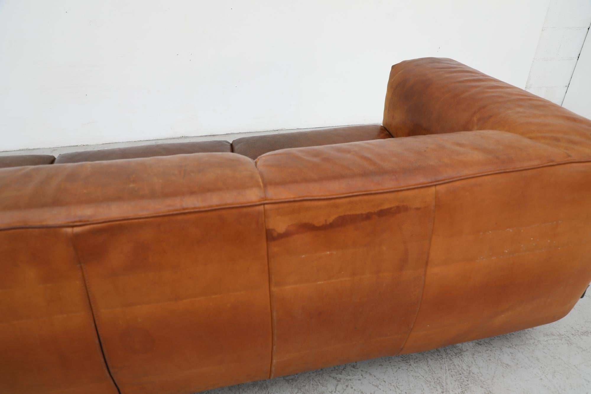 Mid Century, Leather 1980s 'Bommel' Sofa by Gerard Van Den Berg for Montis 3