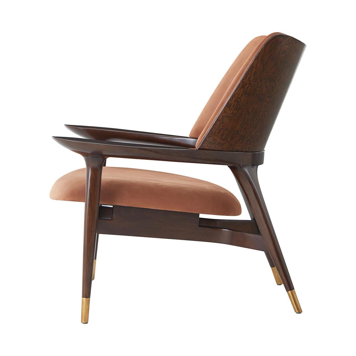 Vietnamese Mid Century Leather Accent Chair For Sale