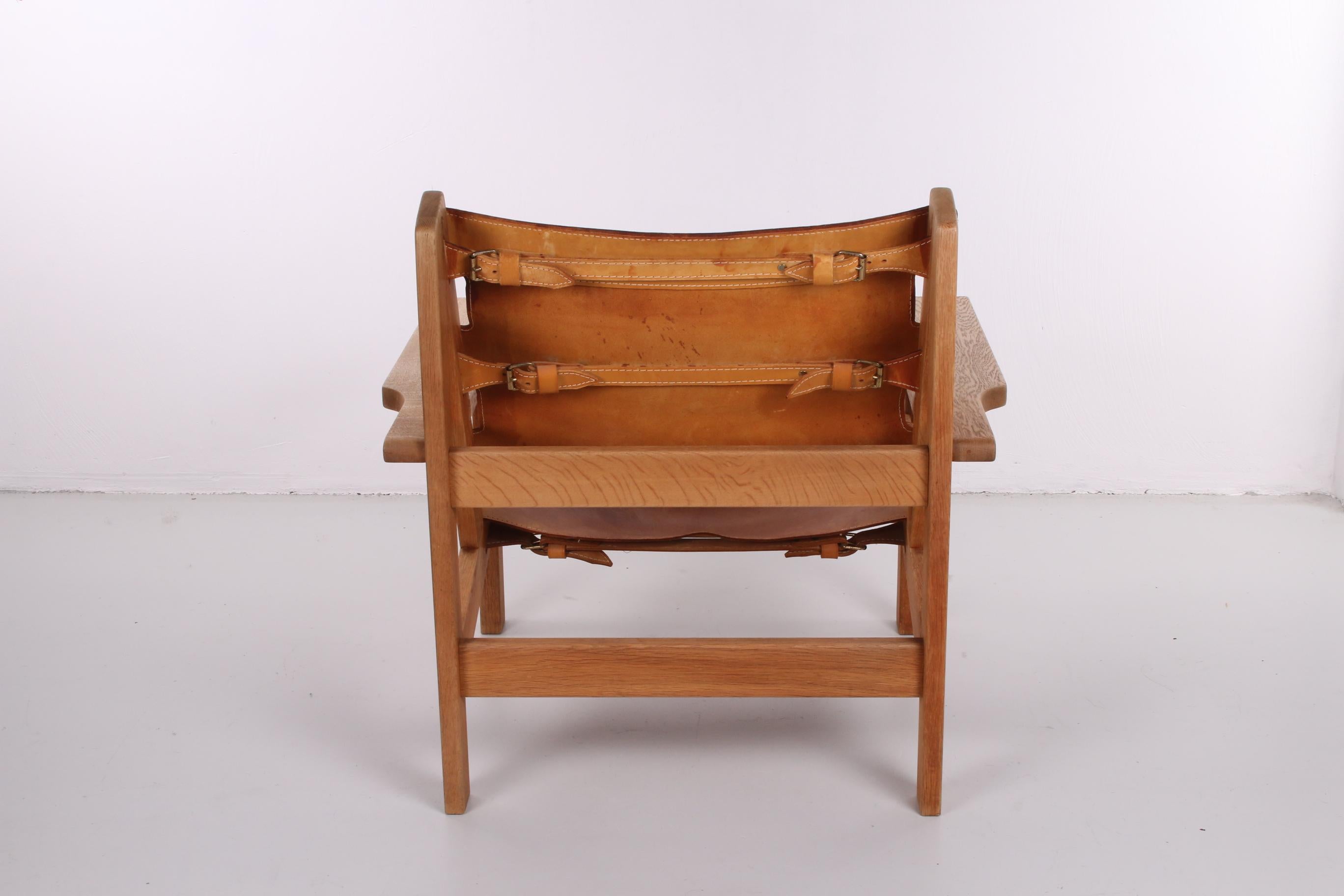 Mid-Century Leather and Oak Safari Chair by Kurt Østervig for KP Møbler In Good Condition In Oostrum-Venray, NL